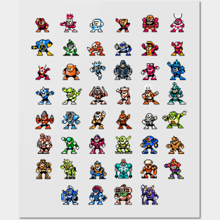 Mega-Man 1-6 Robot Masters Posters and Art